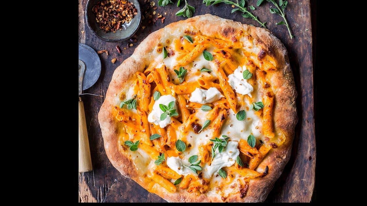 Penne Vodka Pizza.