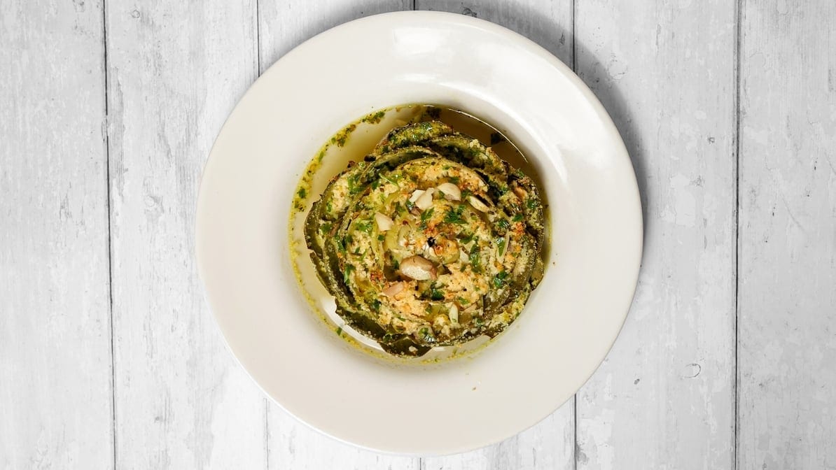 Stuffed Roman Style Artichoke.