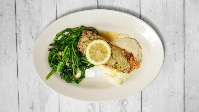 Salmon Oreganata.