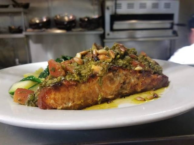 Salmon Salsa Verde.