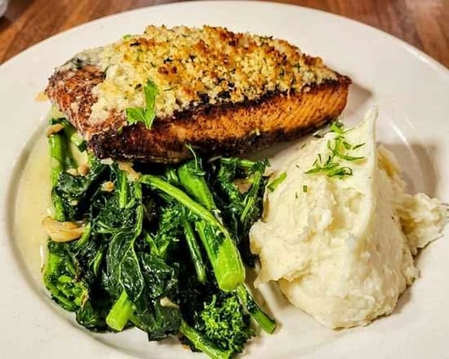 Salmon Oreganata.